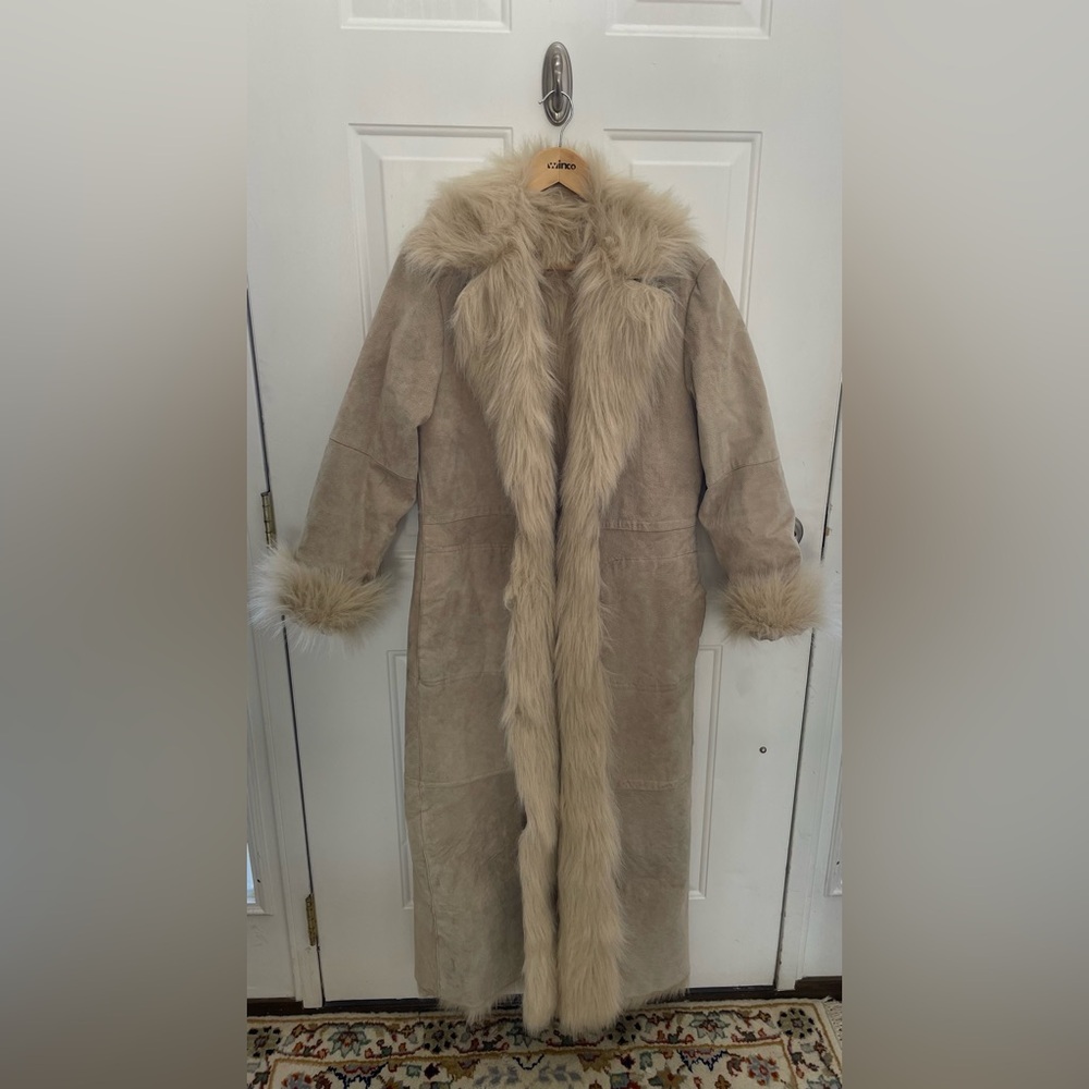 Newport News Suede and faux fur jacket